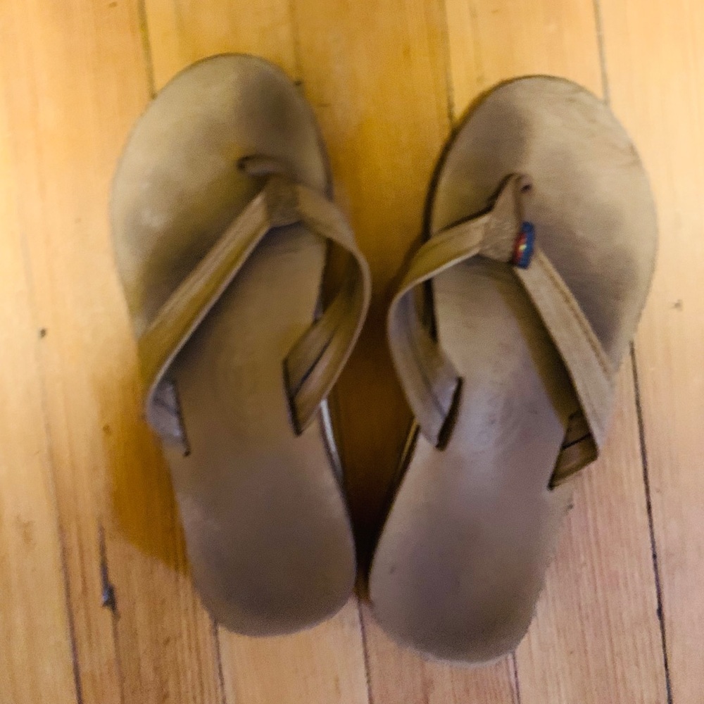 Rainbow flip flops